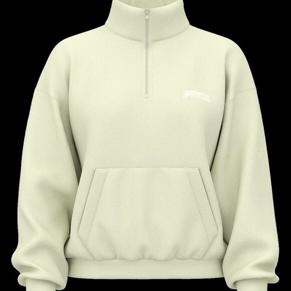 Victoria's Secret Pink  -Sweatshirt XXL Quarter Zip Pull Over Fleece Top Pockets - Picture 5 of 6